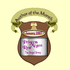 My Author Award Plaque for being Angels Army Author of the month.