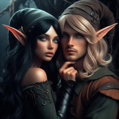 Cute Elf Boy and Girl Image