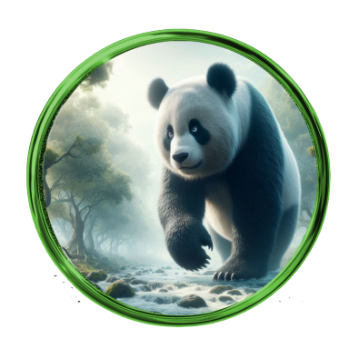 Panda in a circle image. 