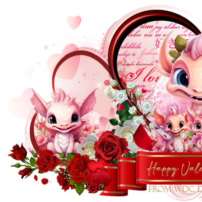 Dragon Vale Valentine's Banner Left