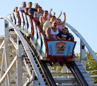 Jack Rabbit at Kennywood Park ~ I think I read somewhere that this roller coaster was built in 1921 and cost $50,000 to build.  It's still a good ride.